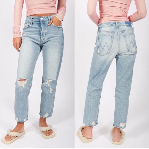Mother Superior The Tomcat Distressed Straight Leg Jeans In The Confession 26 - Picture 3 of 16